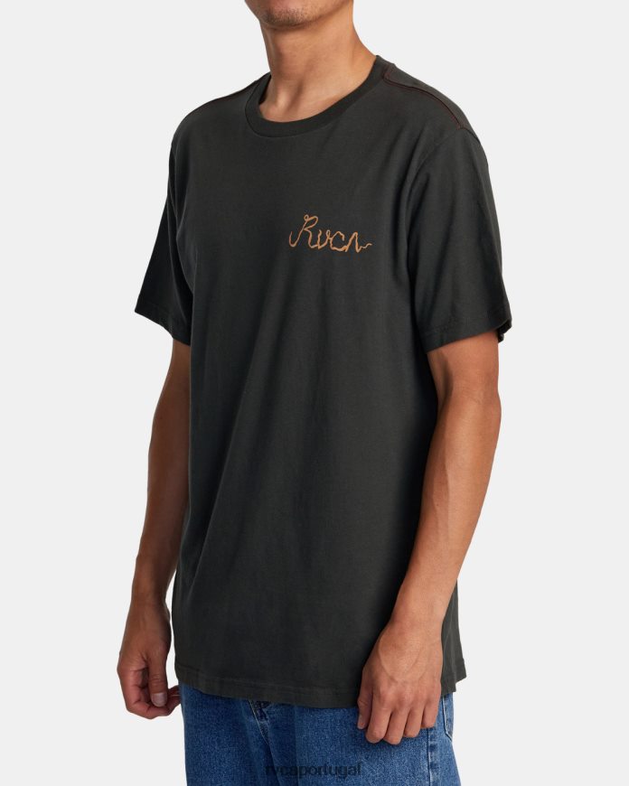 roupas RVCA homens camiseta dragão neon pirata preto N00F2H67