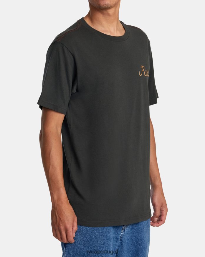 roupas RVCA homens camiseta dragão neon pirata preto N00F2H67