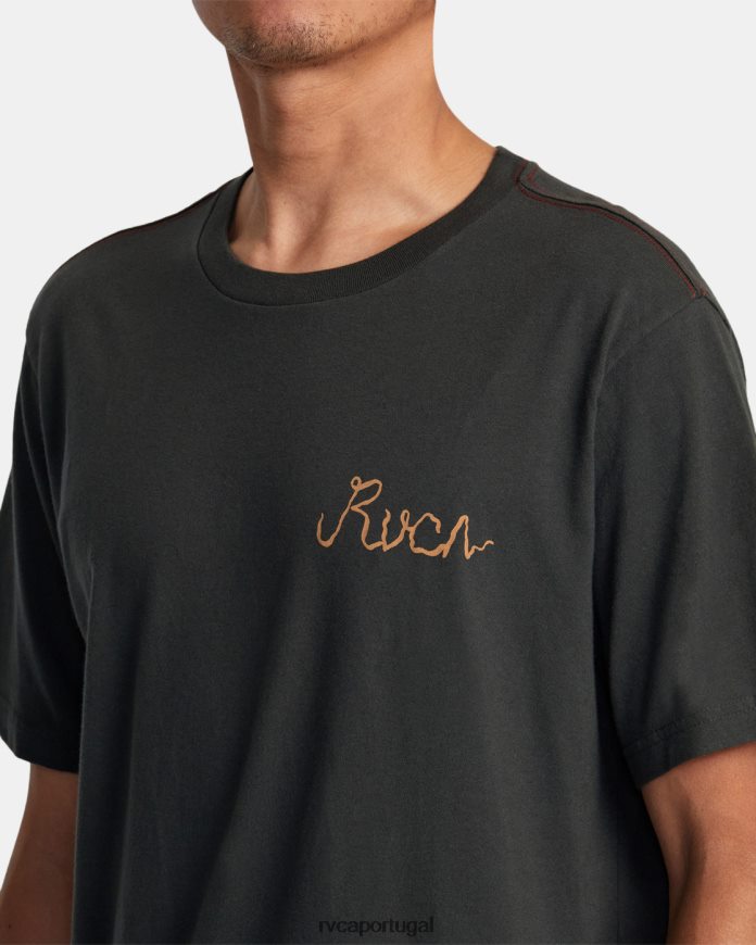 roupas RVCA homens camiseta dragão neon pirata preto N00F2H67