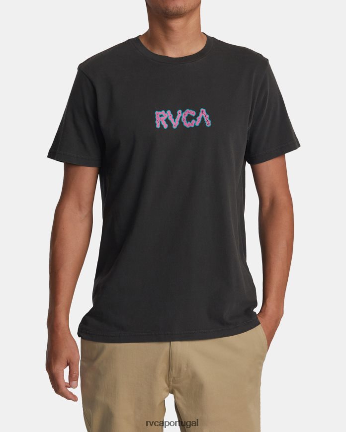 roupas RVCA homens camiseta estática pirata preto N00F2H19