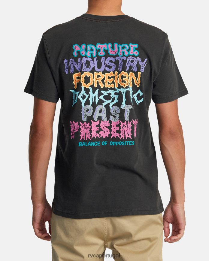 roupas RVCA homens camiseta estática pirata preto N00F2H19