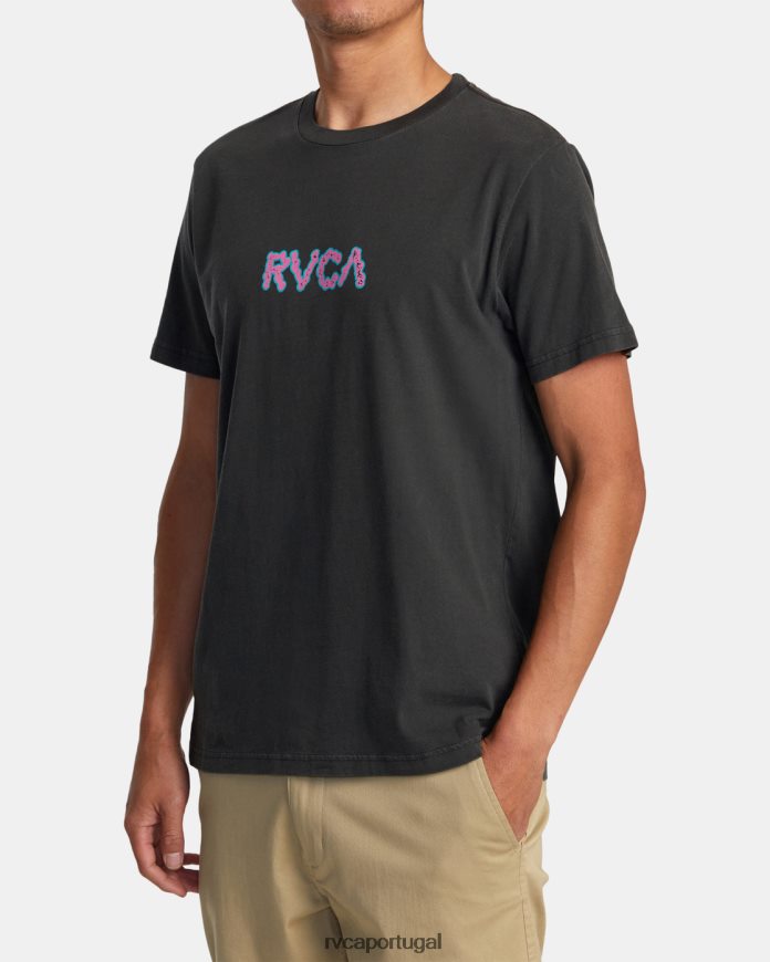 roupas RVCA homens camiseta estática pirata preto N00F2H19