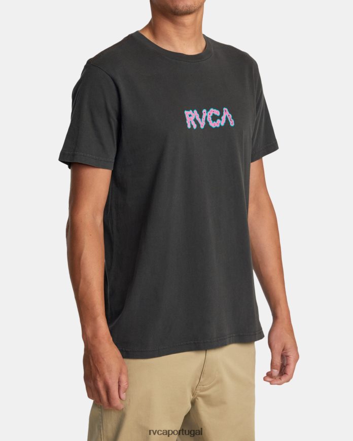 roupas RVCA homens camiseta estática pirata preto N00F2H19
