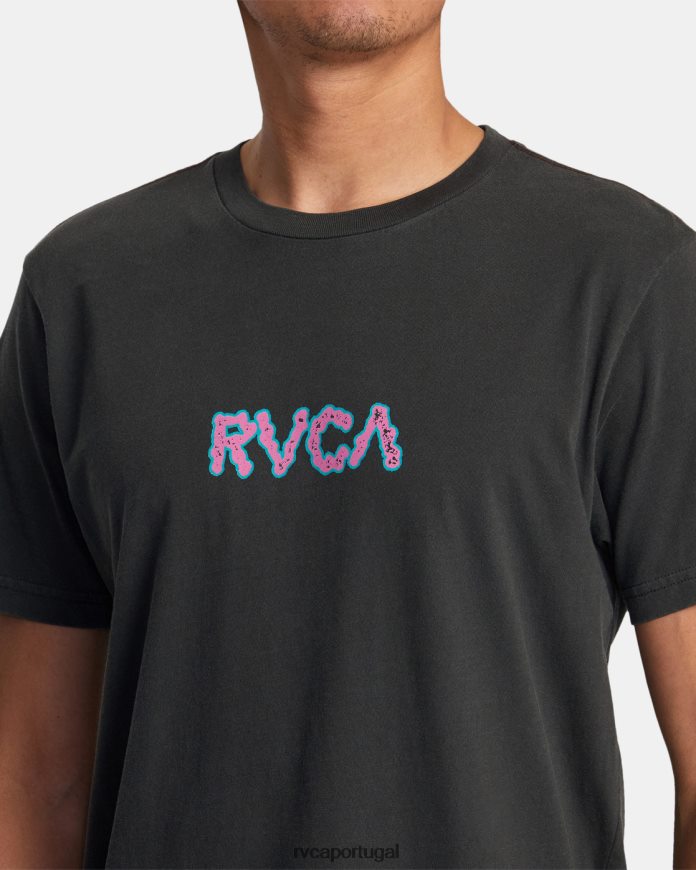 roupas RVCA homens camiseta estática pirata preto N00F2H19