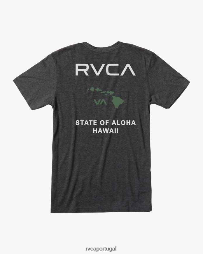 roupas RVCA homens camiseta estado de aloha Preto Verde N00F2H702