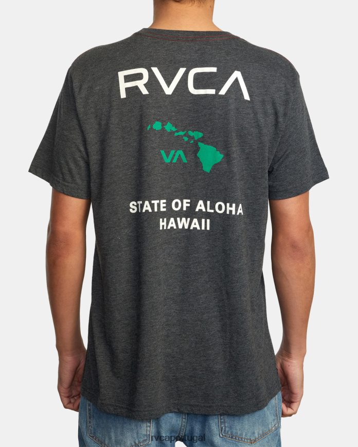 roupas RVCA homens camiseta estado de aloha Preto Verde N00F2H702