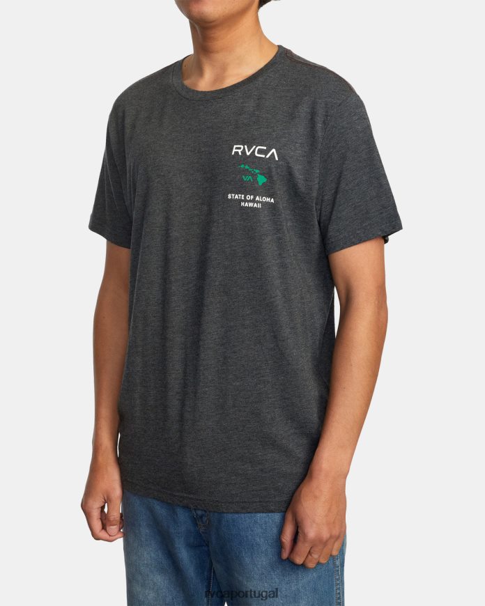 roupas RVCA homens camiseta estado de aloha Preto Verde N00F2H702