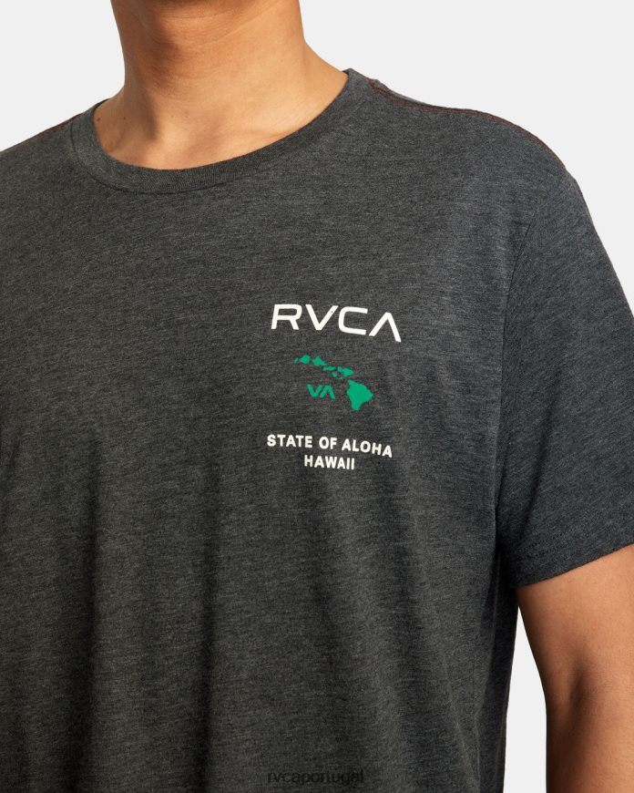 roupas RVCA homens camiseta estado de aloha Preto Verde N00F2H702