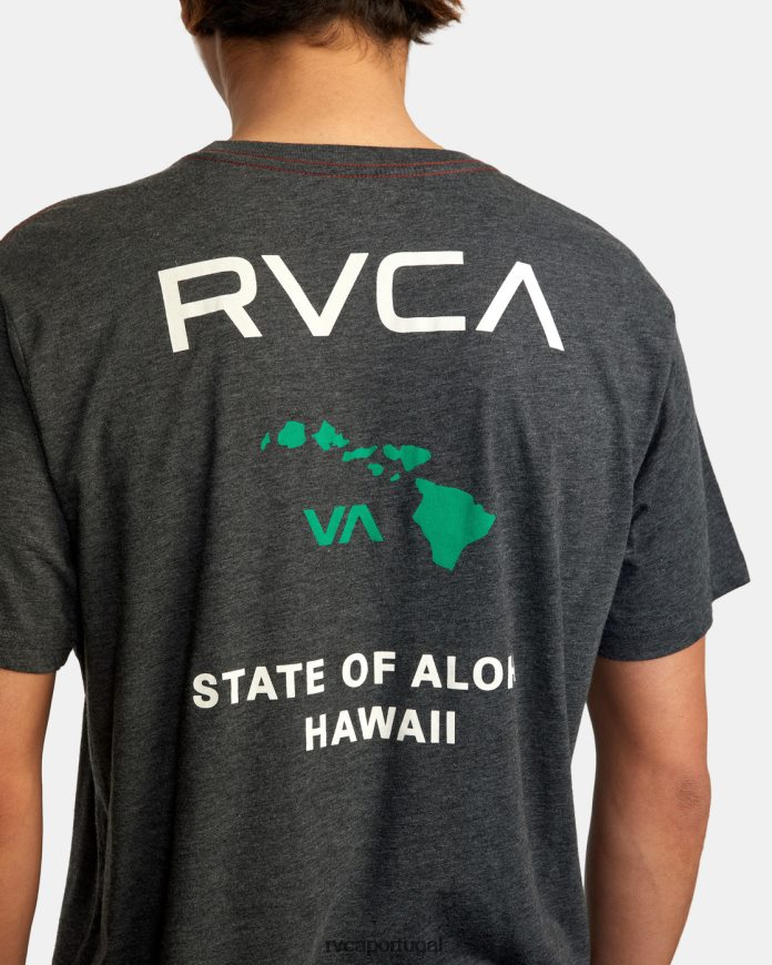 roupas RVCA homens camiseta estado de aloha Preto Verde N00F2H702