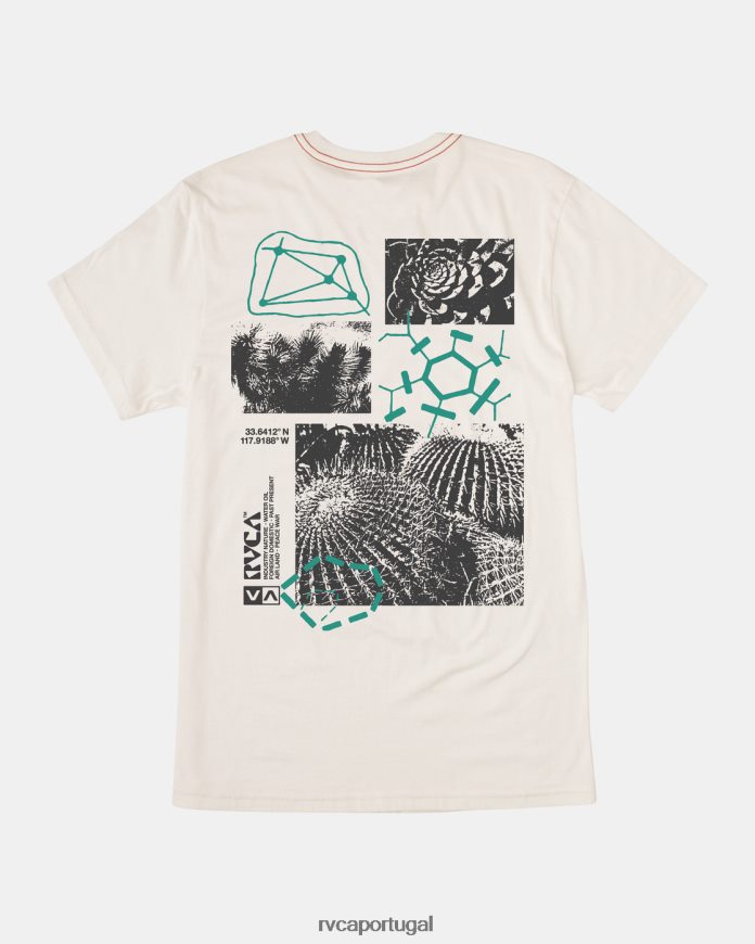 roupas RVCA homens camiseta etnobotônica branco antigo N00F2H183