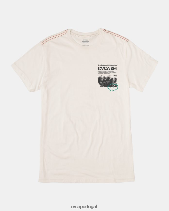 roupas RVCA homens camiseta etnobotônica branco antigo N00F2H183