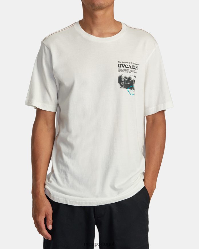 roupas RVCA homens camiseta etnobotônica branco antigo N00F2H183