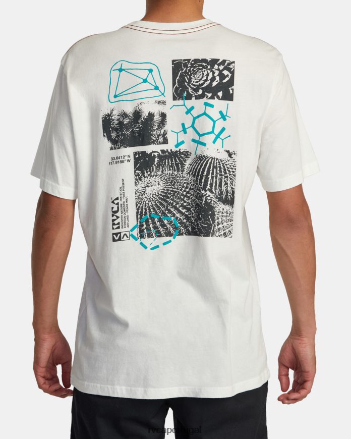 roupas RVCA homens camiseta etnobotônica branco antigo N00F2H183