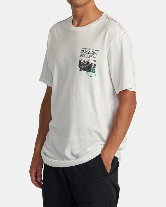 roupas RVCA homens camiseta etnobotônica branco antigo N00F2H183