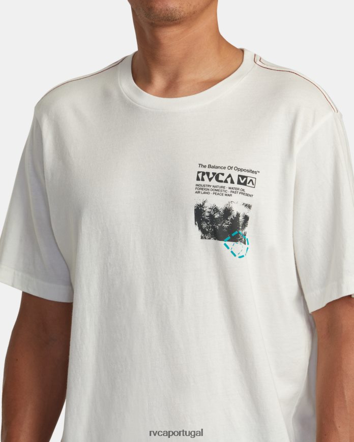 roupas RVCA homens camiseta etnobotônica branco antigo N00F2H183