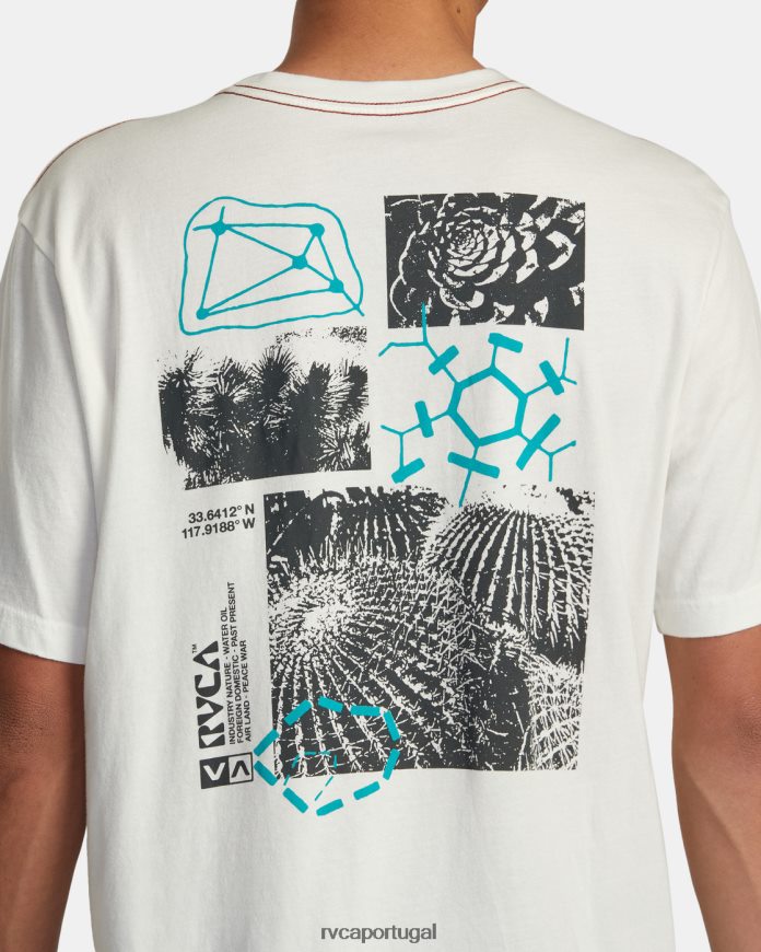 roupas RVCA homens camiseta etnobotônica branco antigo N00F2H183