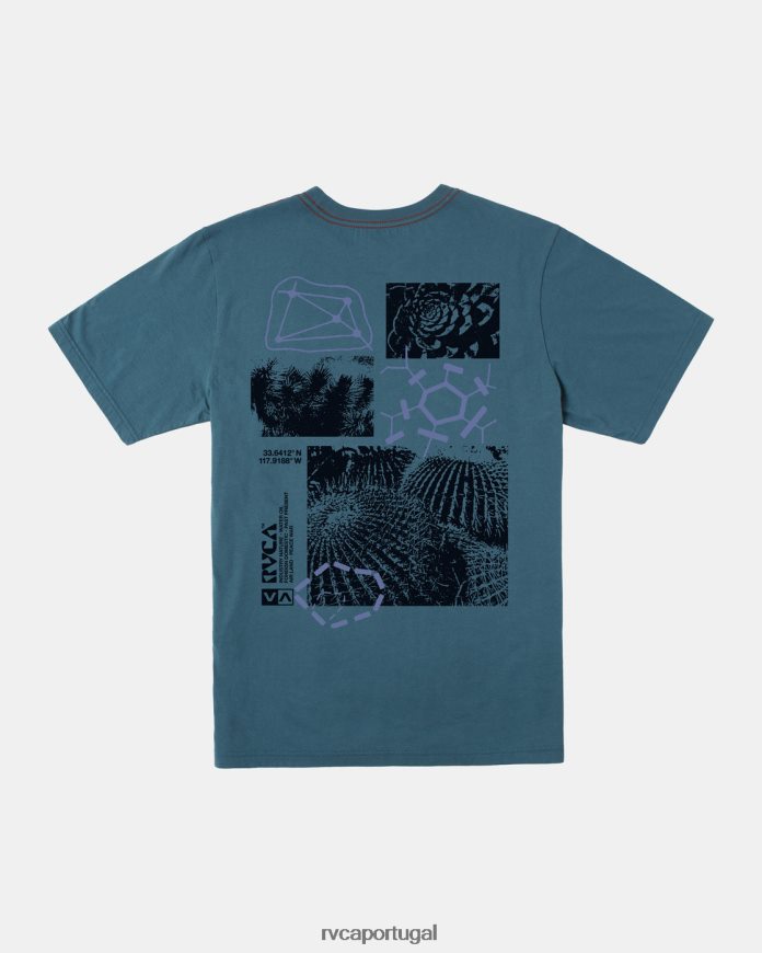 roupas RVCA homens camiseta etnobotônica pato azul N00F2H203