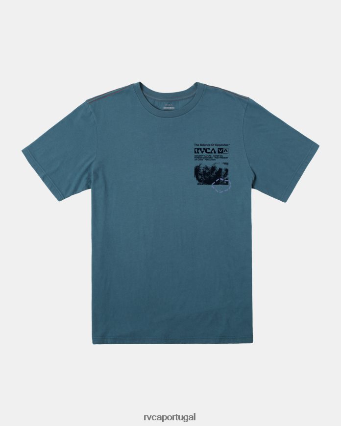 roupas RVCA homens camiseta etnobotônica pato azul N00F2H203