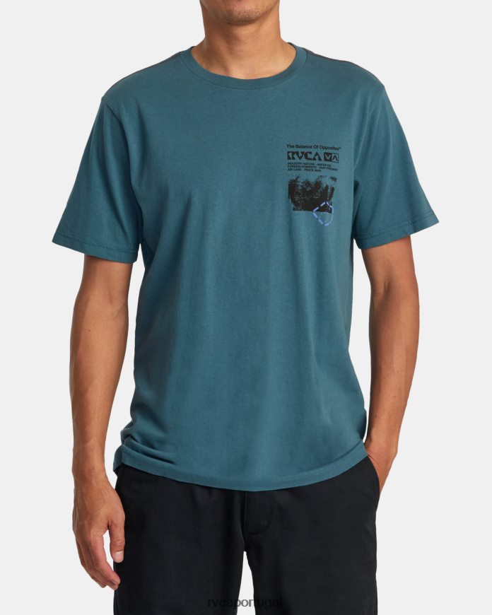 roupas RVCA homens camiseta etnobotônica pato azul N00F2H203