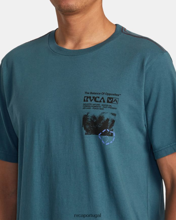 roupas RVCA homens camiseta etnobotônica pato azul N00F2H203