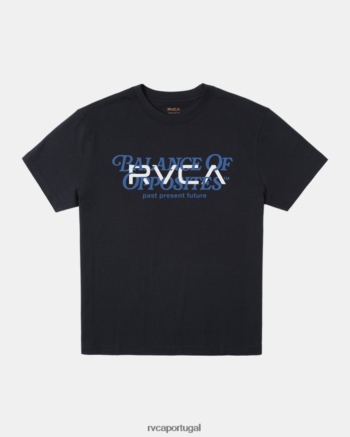 roupas RVCA homens camiseta grande equilíbrio preto N00F2H63