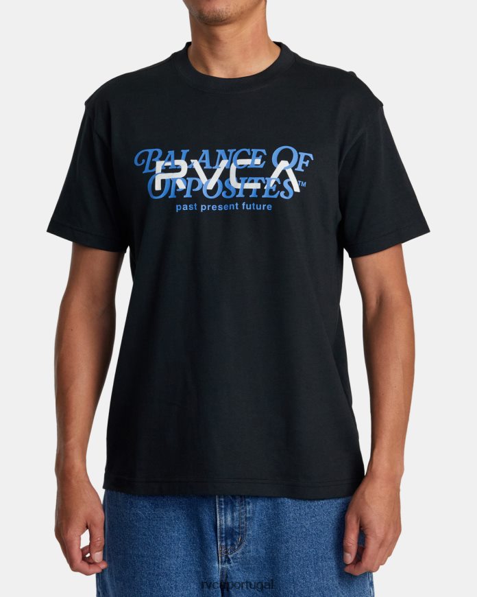 roupas RVCA homens camiseta grande equilíbrio preto N00F2H63