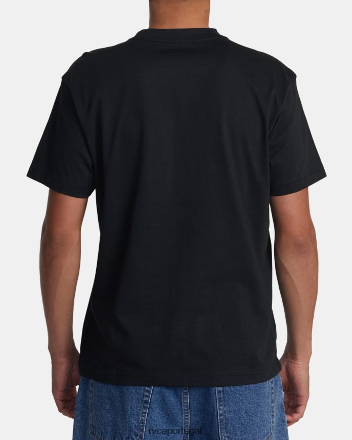 roupas RVCA homens camiseta grande equilíbrio preto N00F2H63