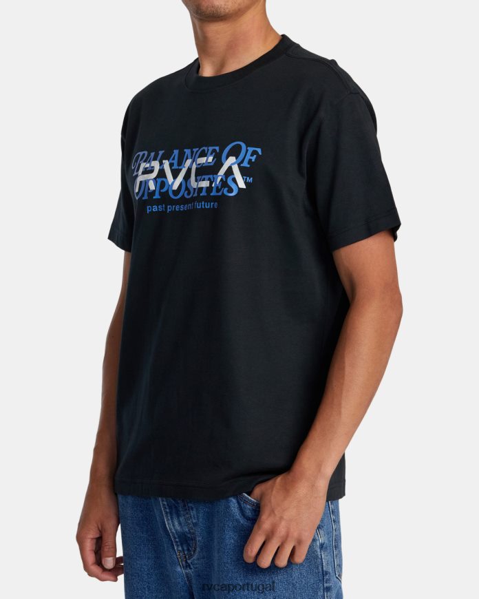 roupas RVCA homens camiseta grande equilíbrio preto N00F2H63