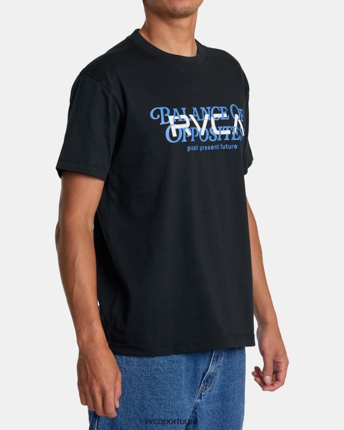 roupas RVCA homens camiseta grande equilíbrio preto N00F2H63