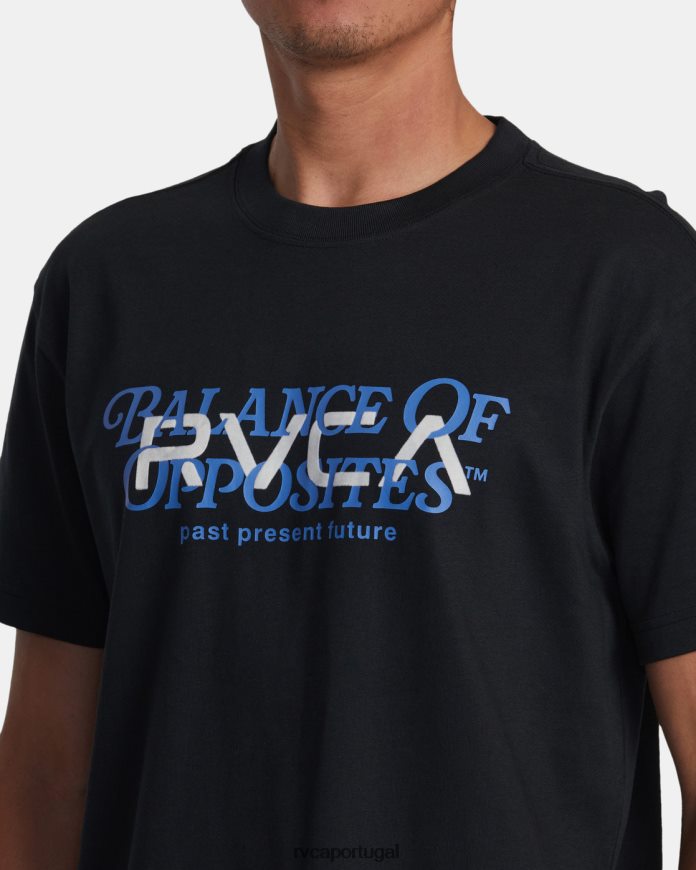 roupas RVCA homens camiseta grande equilíbrio preto N00F2H63