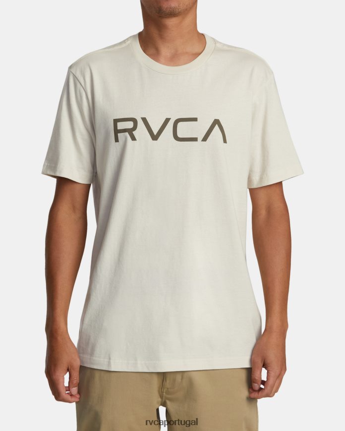 roupas RVCA homens camiseta grande manga curta alvejante prateado N00F2H164