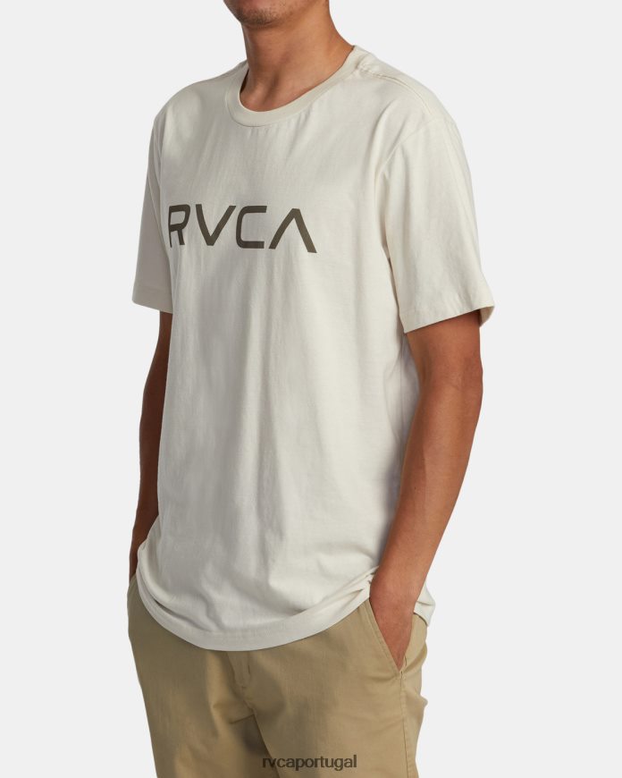 roupas RVCA homens camiseta grande manga curta alvejante prateado N00F2H164