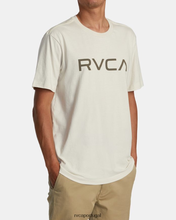 roupas RVCA homens camiseta grande manga curta alvejante prateado N00F2H164
