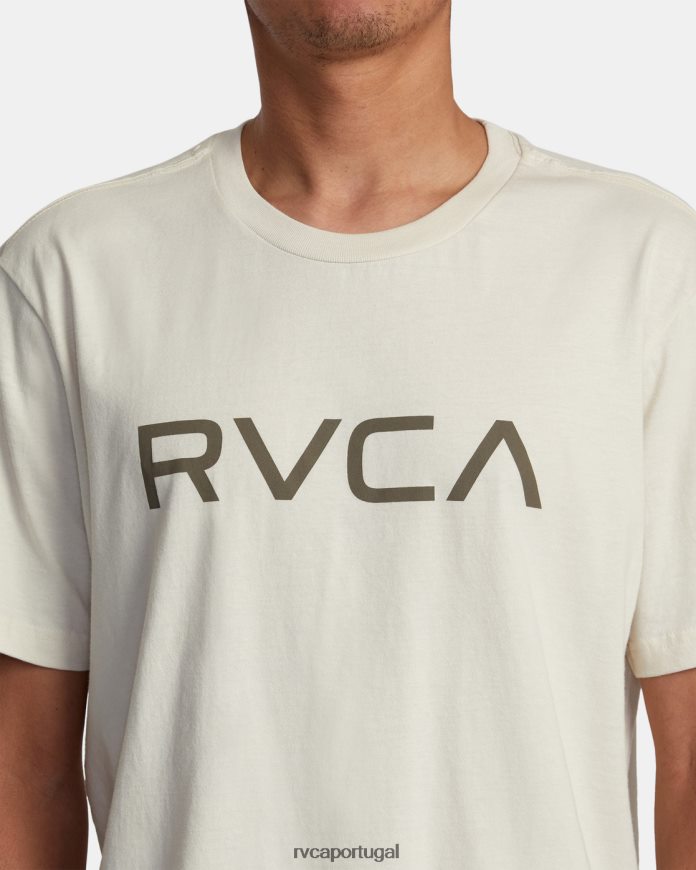 roupas RVCA homens camiseta grande manga curta alvejante prateado N00F2H164