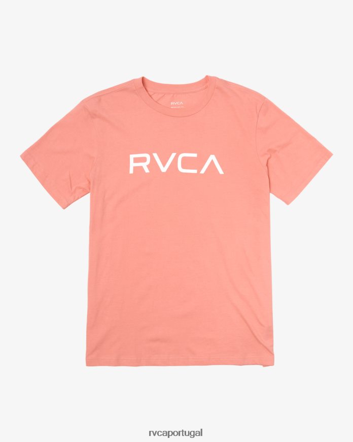 roupas RVCA homens camiseta grande manga curta salmão vintage N00F2H170