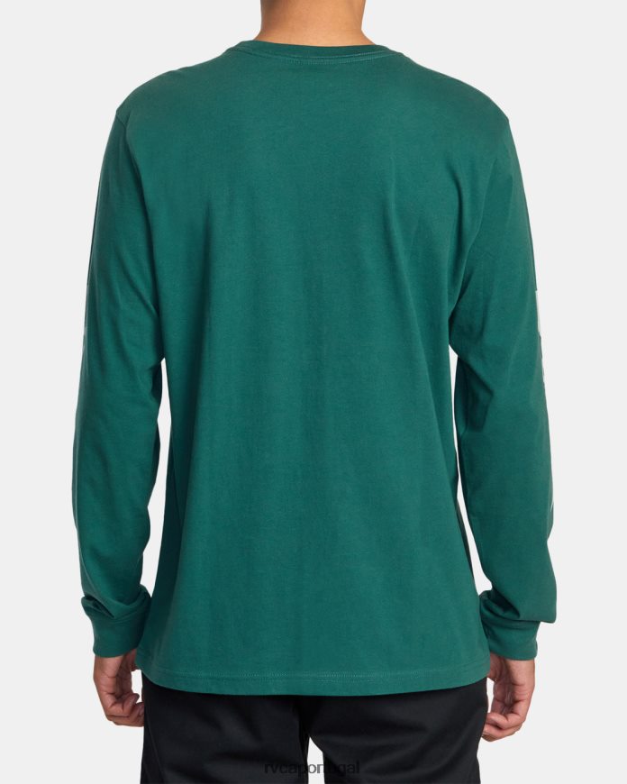 roupas RVCA homens camiseta grande manga longa caçador verde N00F2H862