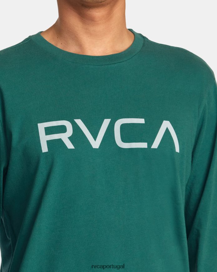 roupas RVCA homens camiseta grande manga longa caçador verde N00F2H862