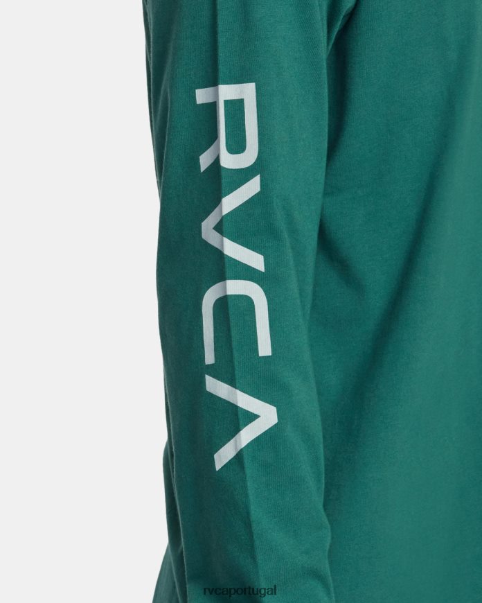 roupas RVCA homens camiseta grande manga longa caçador verde N00F2H862