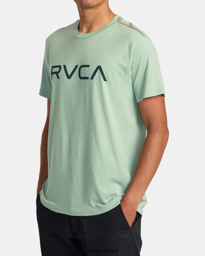 roupas RVCA homens camiseta grande névoa verde N00F2H327