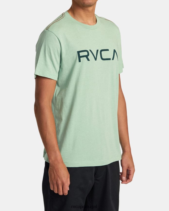 roupas RVCA homens camiseta grande névoa verde N00F2H327