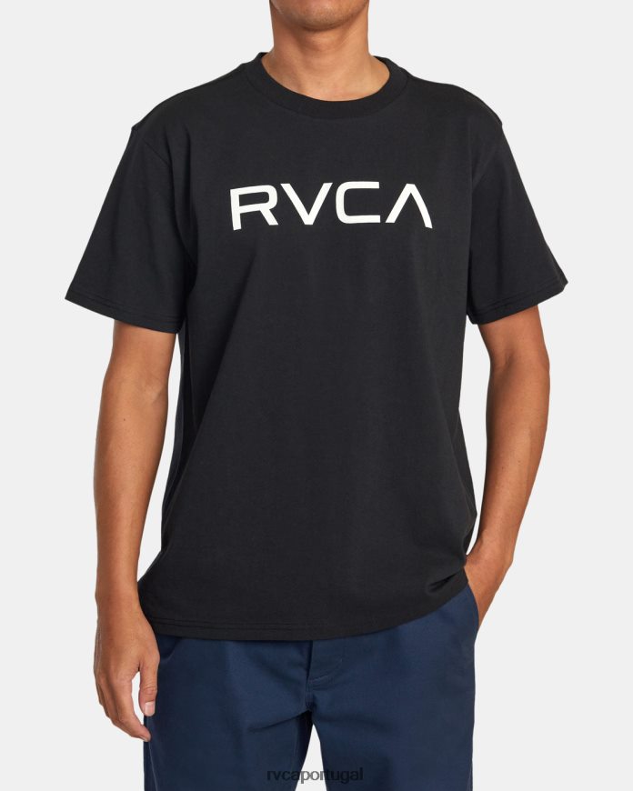 roupas RVCA homens camiseta grande para o turno do dia preto N00F2H871