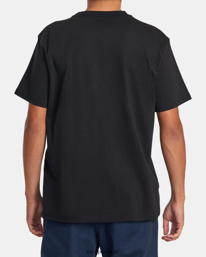 roupas RVCA homens camiseta grande para o turno do dia preto N00F2H871