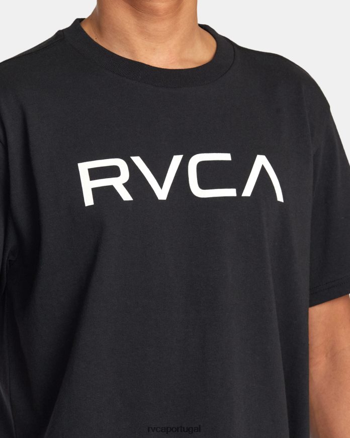 roupas RVCA homens camiseta grande para o turno do dia preto N00F2H871