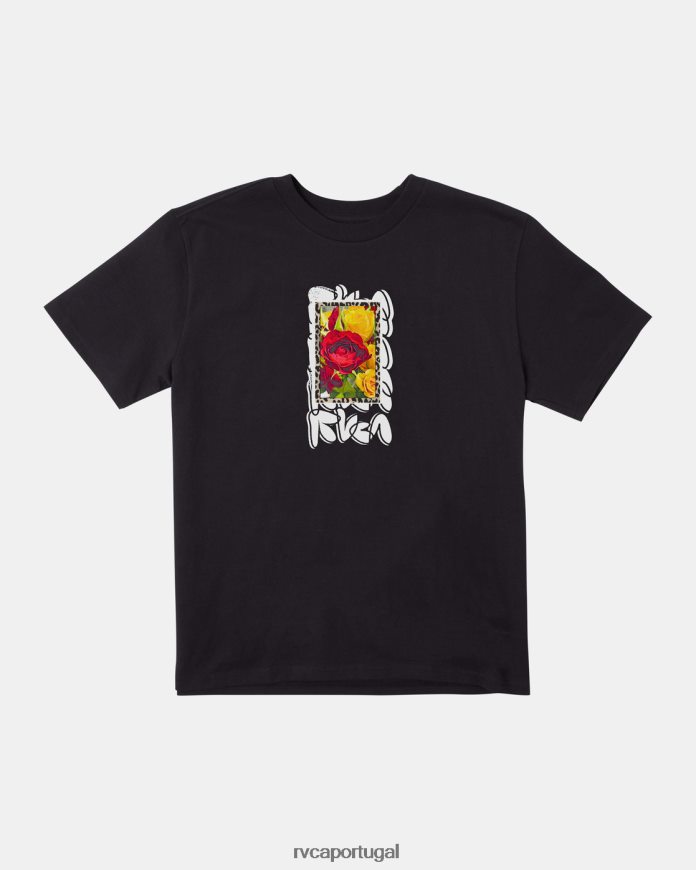 roupas RVCA homens camiseta água de rosas preto N00F2H456