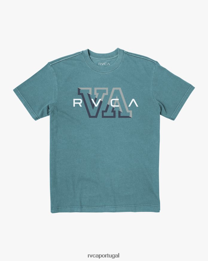 roupas RVCA homens camiseta hampton cerceta N00F2H1045