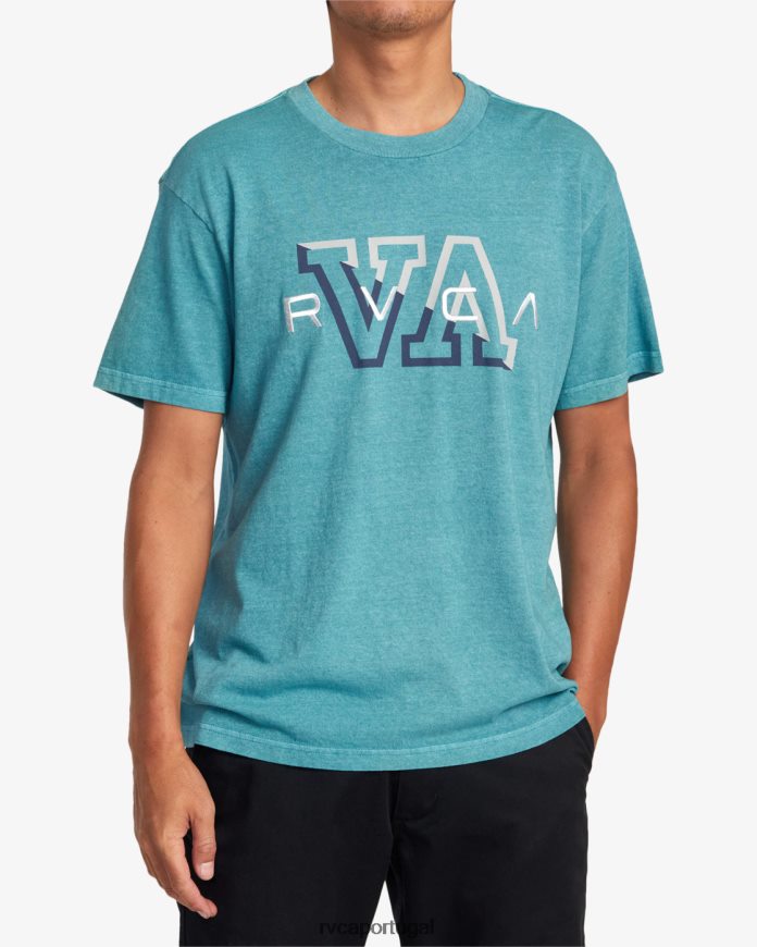 roupas RVCA homens camiseta hampton cerceta N00F2H1045