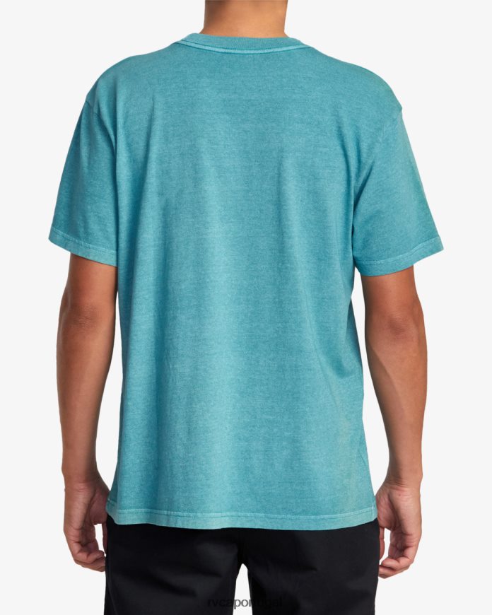 roupas RVCA homens camiseta hampton cerceta N00F2H1045