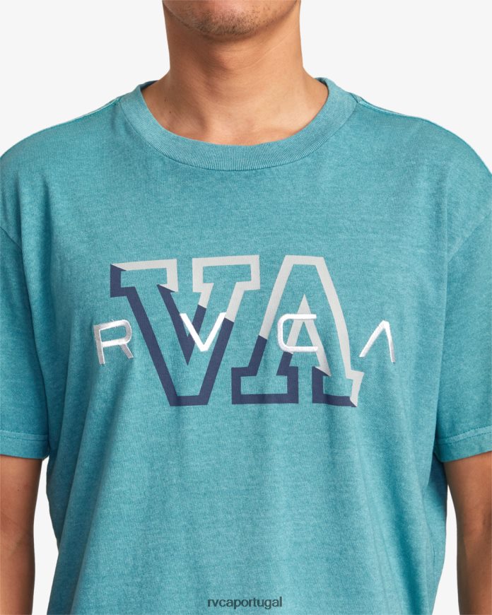 roupas RVCA homens camiseta hampton cerceta N00F2H1045