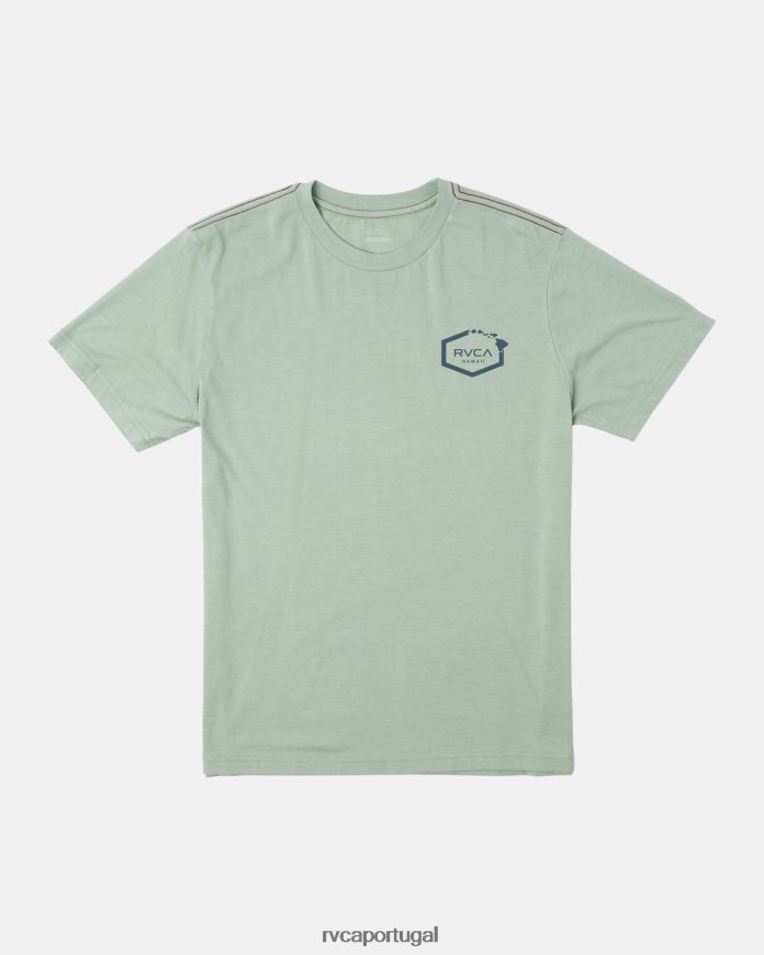 roupas RVCA homens camiseta hexagonal havaí névoa verde N00F2H133