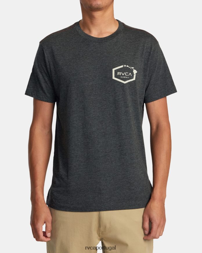 roupas RVCA homens camiseta hexagonal havaí preto N00F2H147